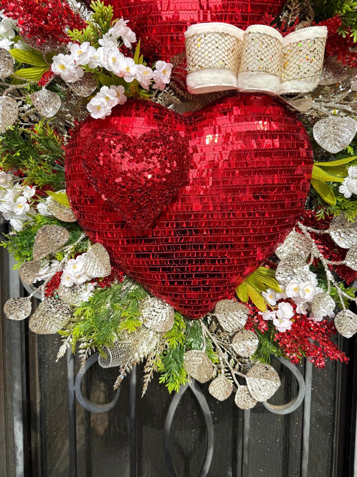 Valentine's Day Door Wreath, Spring Porch Decor