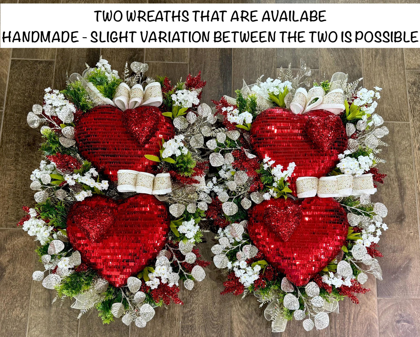 Valentine's Day Door Wreath, Spring Porch Decor