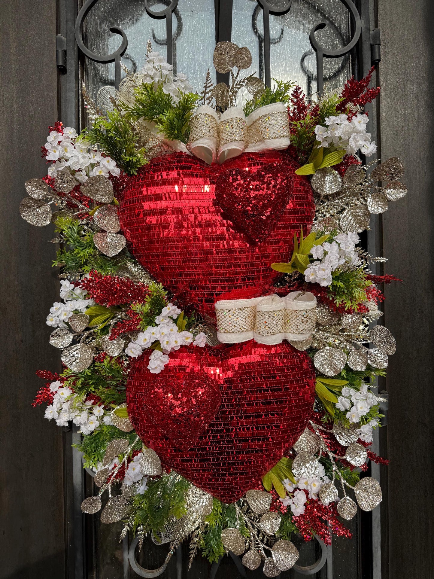 Valentine's Day Door Wreath, Spring Porch Decor