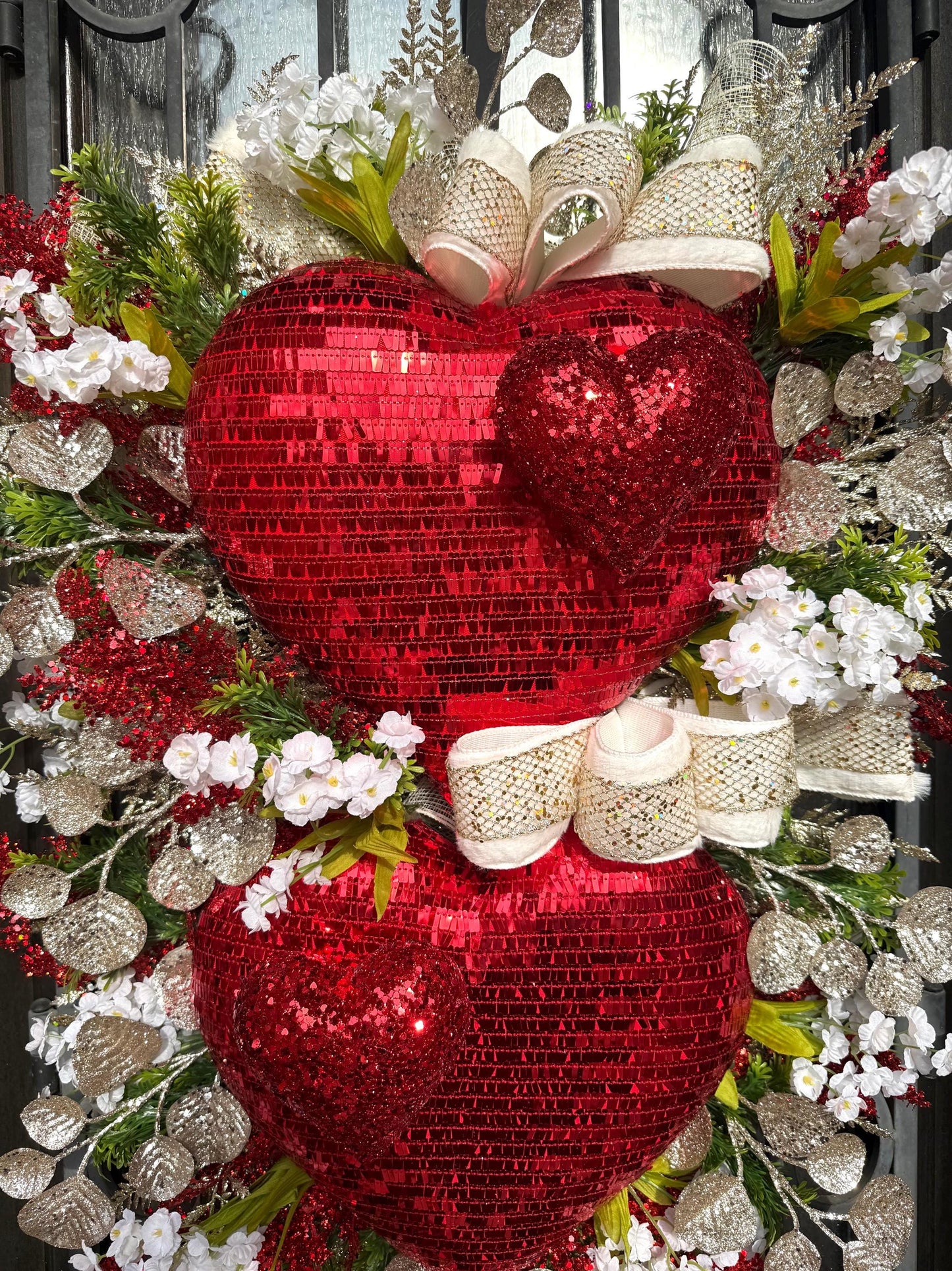 Valentine's Day Door Wreath, Spring Porch Decor