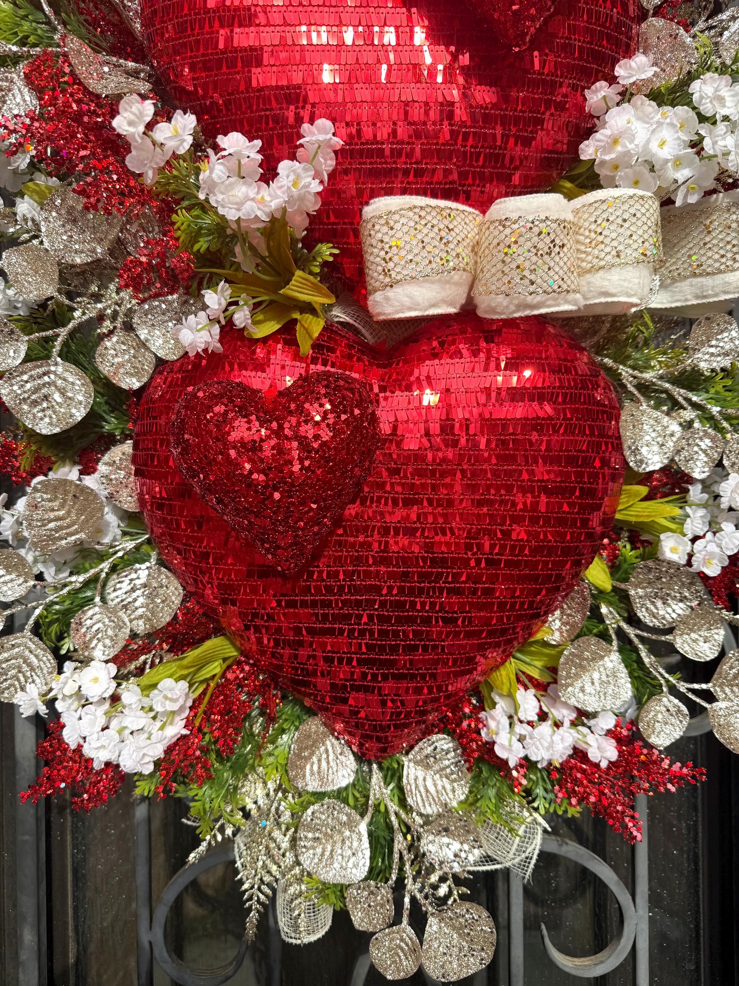 Valentine's Day Door Wreath, Spring Porch Decor