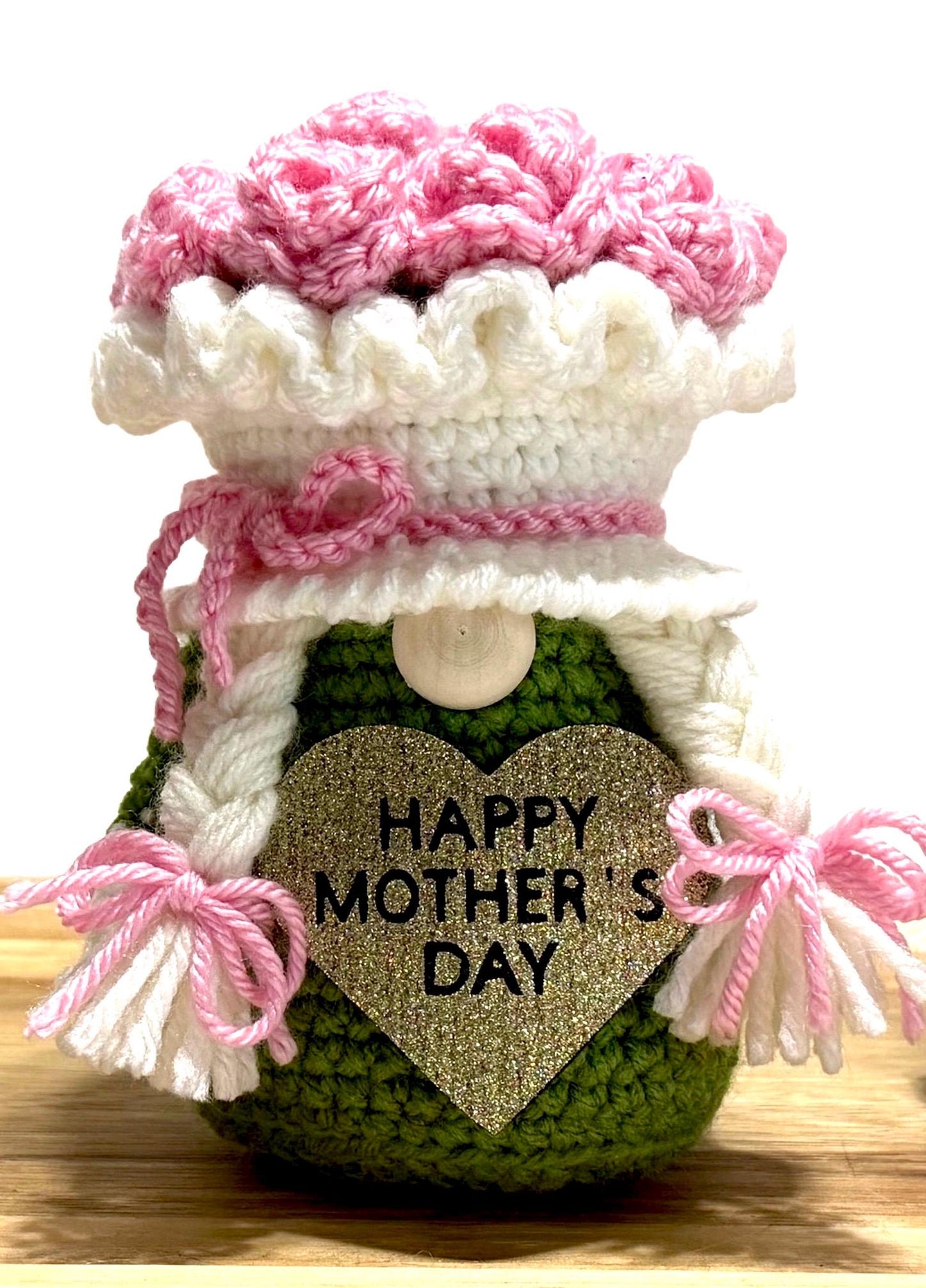 Mother's Day Gnome , Floral Gnome, Holiday Gnome, Spring Gnome, Three Tier Tray Decor