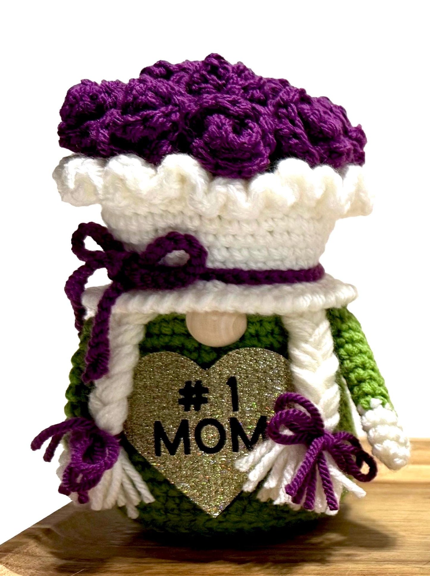 Mother's Day Gnome , Floral Gnome, Holiday Gnome, Spring Gnome, Three Tier Tray Decor
