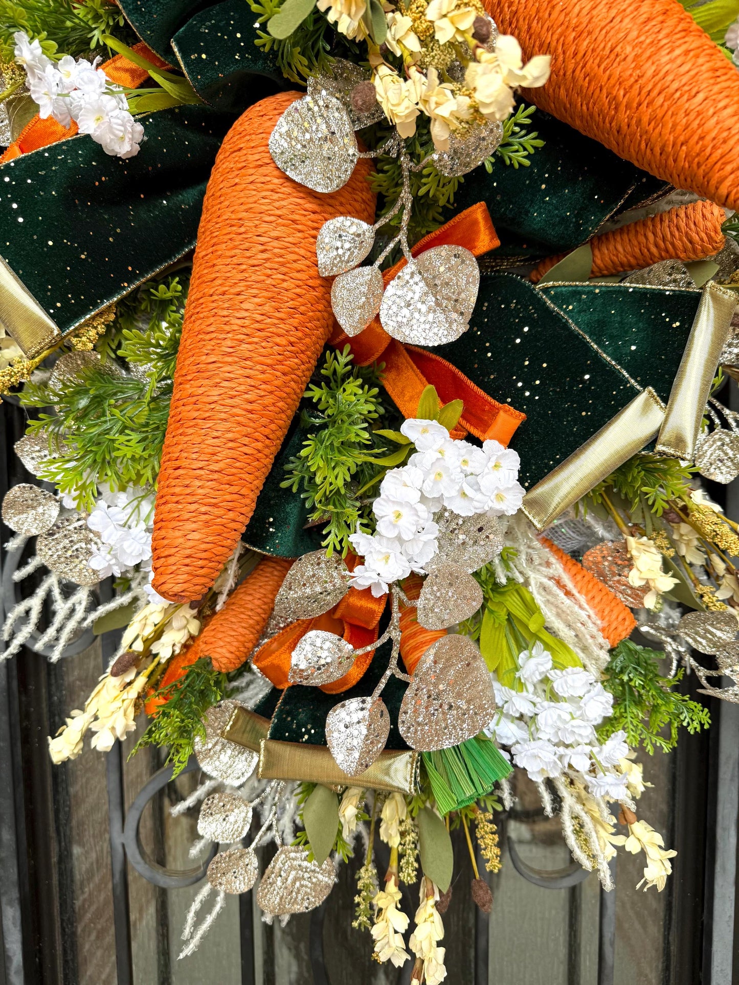 Carrot Door Swag, Easter Spring Porch Decor, Holiday Home Decor