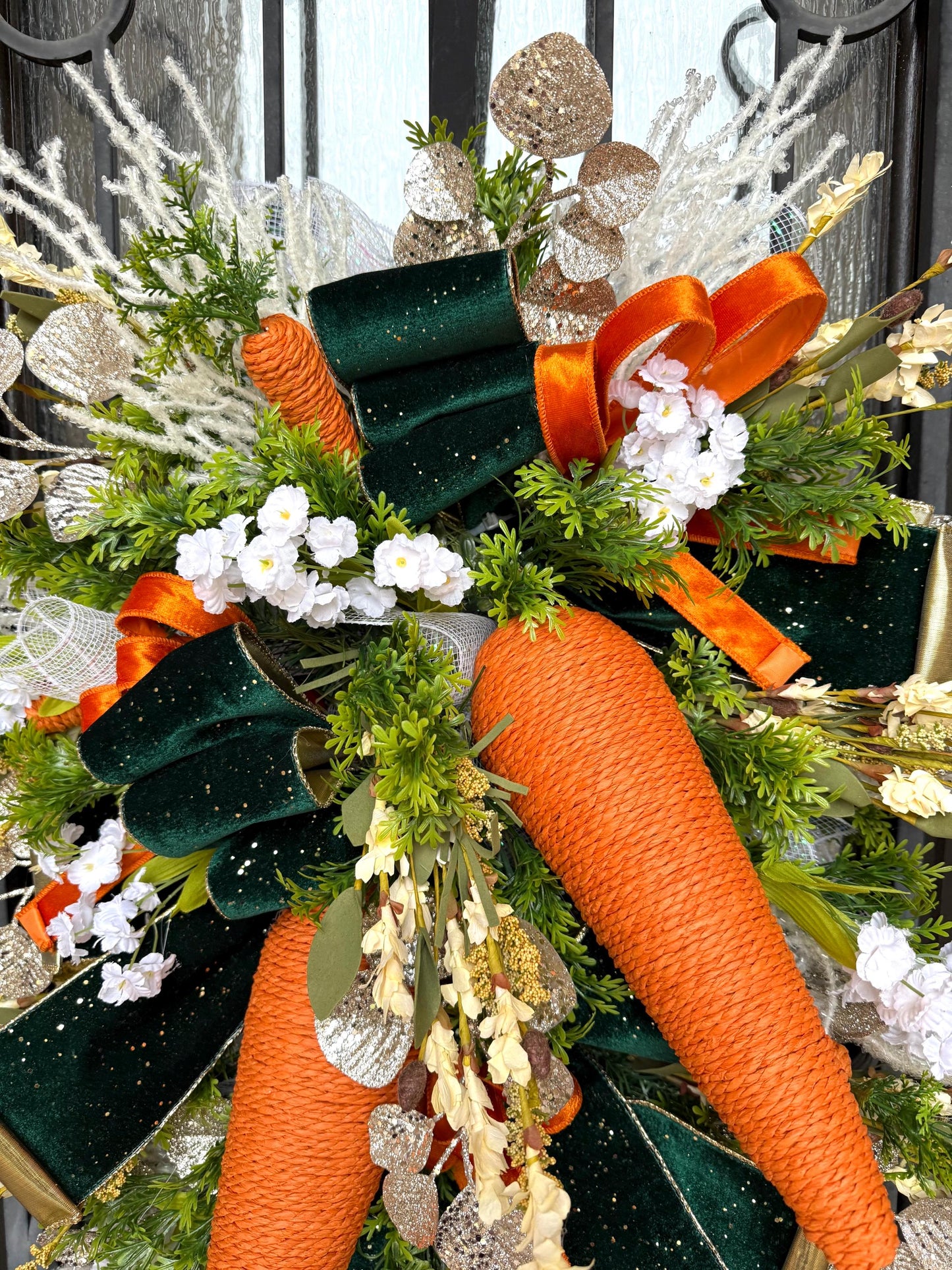 Carrot Door Swag, Easter Spring Porch Decor, Holiday Home Decor