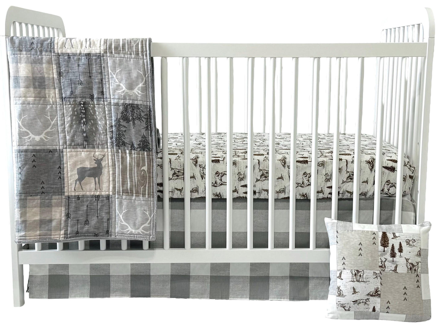 baby boy quilt, woodland quilt, woodland nursery,  handmade baby blanket, baby shower gift, nursery decor, crib bedding