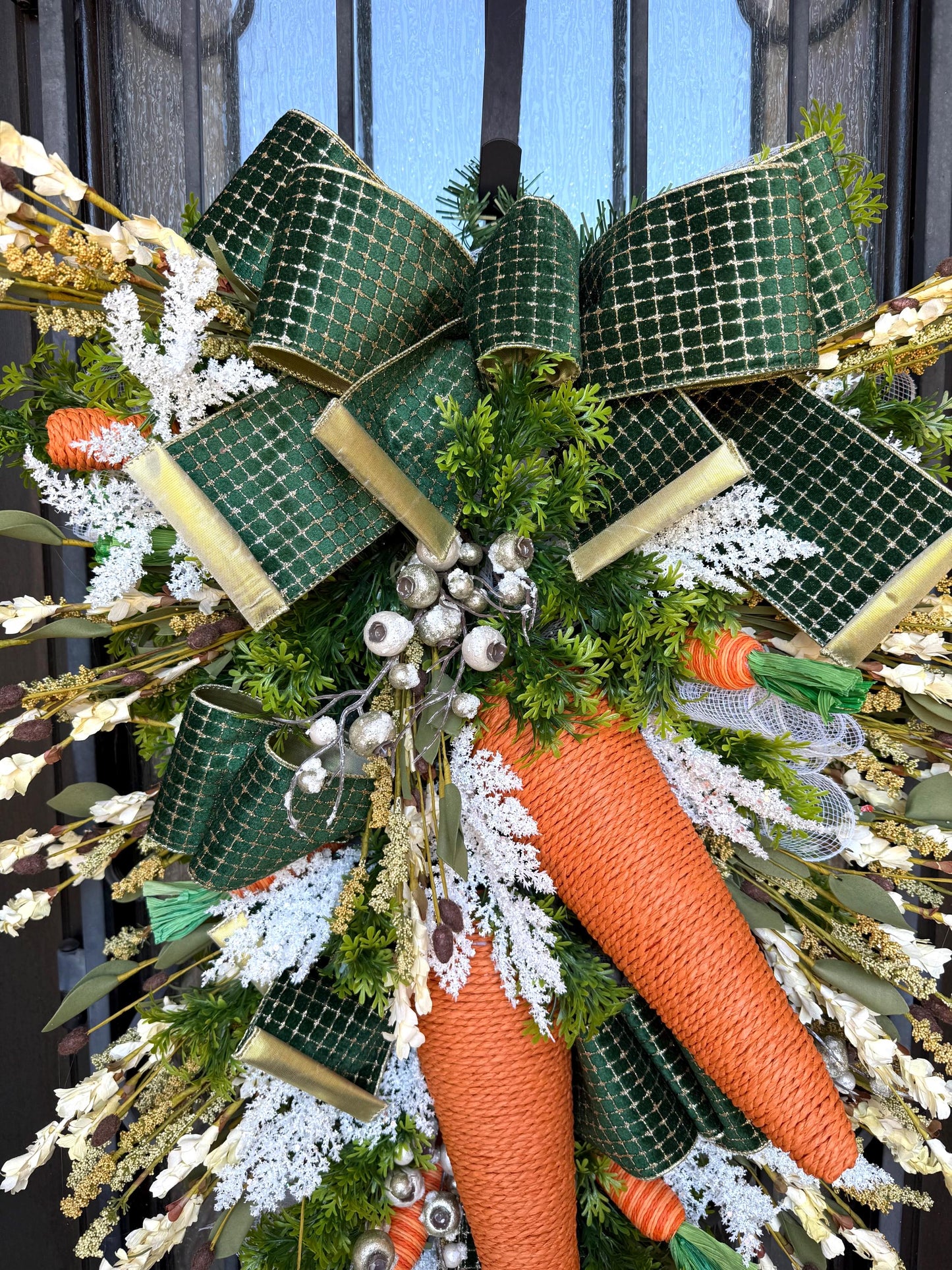Carrot Door Swag, Easter Spring Porch Decor, Holiday Wreath