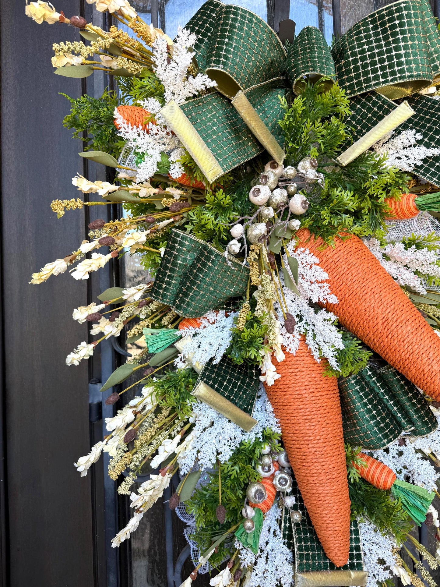 Carrot Door Swag, Easter Spring Porch Decor, Holiday Wreath