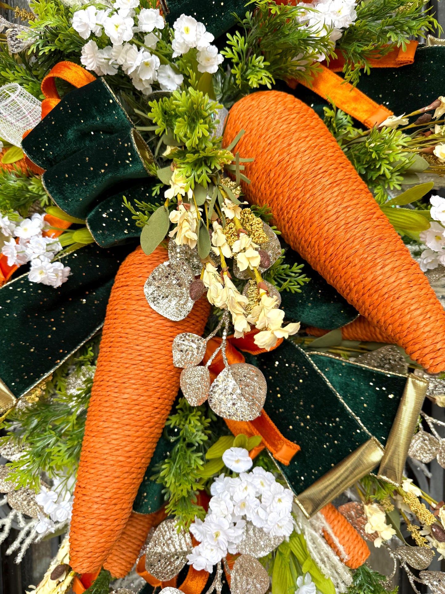 Carrot Door Swag, Easter Spring Porch Decor, Holiday Home Decor
