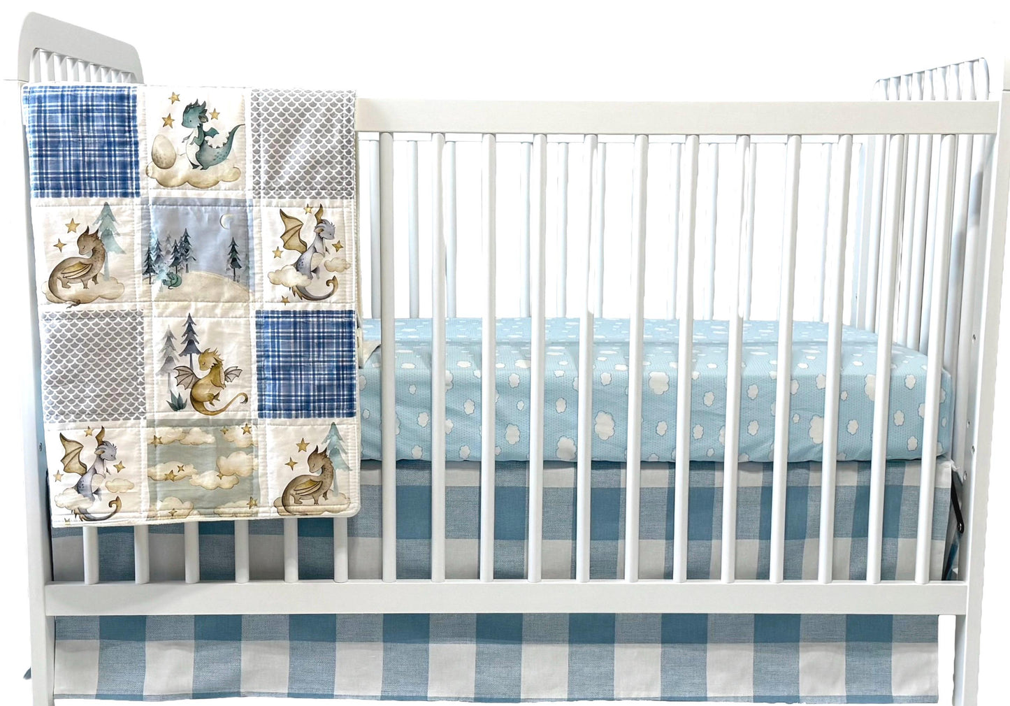 baby boy quilt, dragons theme nursery,handmade baby blanket, baby shower gift, nursery decor, crib bedding, handmade quilt