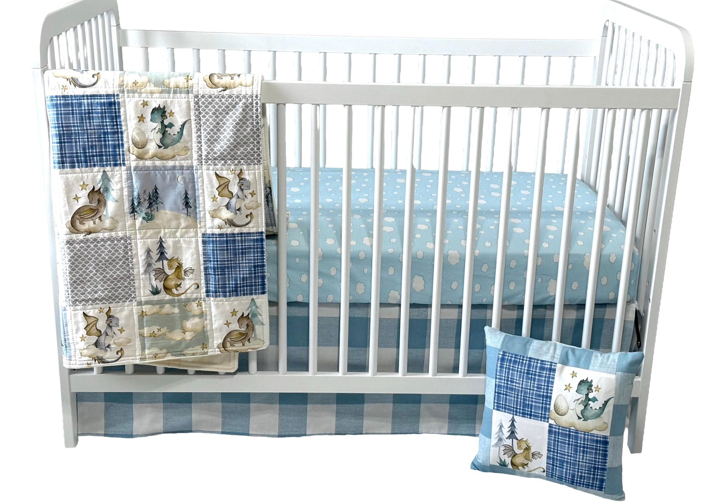 baby boy quilt, dragons theme nursery,handmade baby blanket, baby shower gift, nursery decor, crib bedding, handmade quilt
