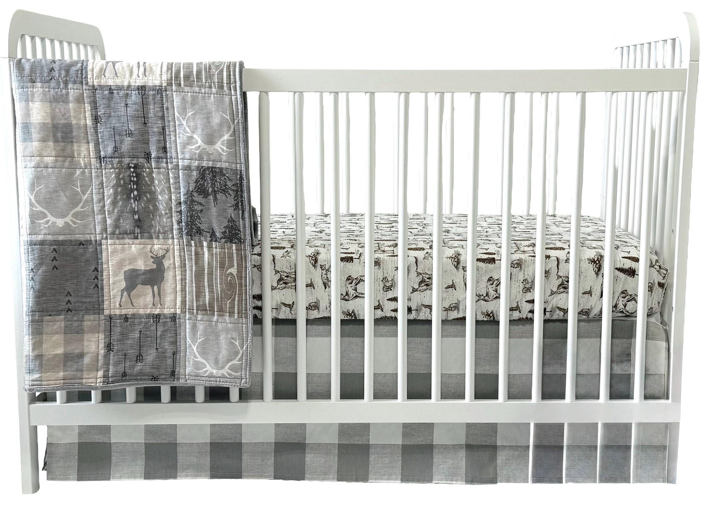 baby boy quilt, woodland quilt, woodland nursery,  handmade baby blanket, baby shower gift, nursery decor, crib bedding