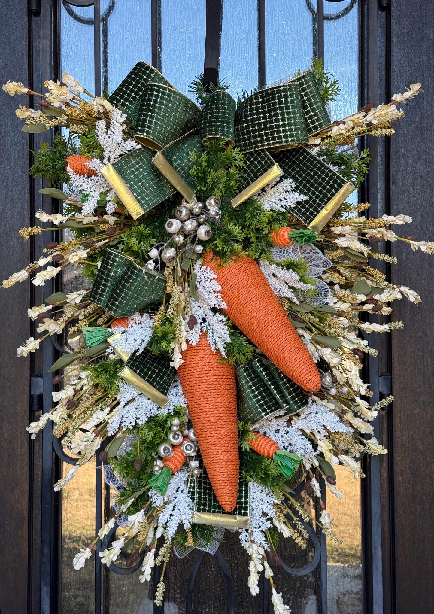 Carrot Door Swag, Easter Spring Porch Decor, Holiday Wreath