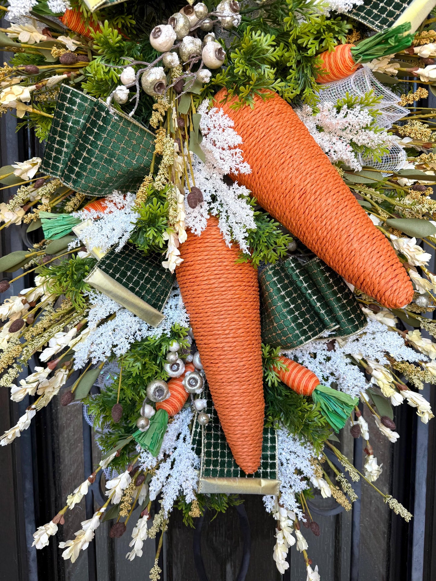 Carrot Door Swag, Easter Spring Porch Decor, Holiday Wreath