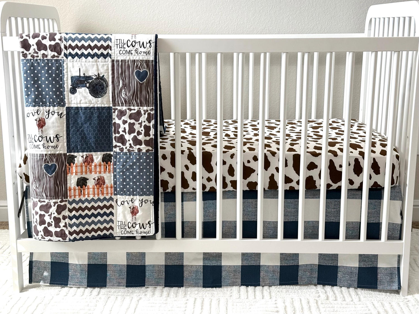 Farm Crib Bedding, Handmade quilt, Farm Theme Nursery Decor