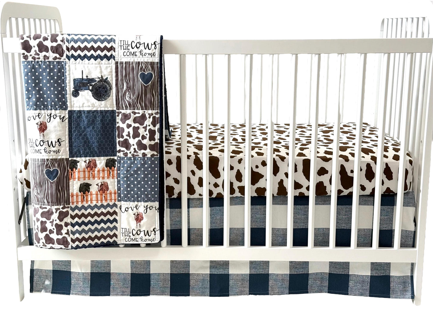 Farm Crib Bedding, Handmade quilt, Farm Theme Nursery Decor