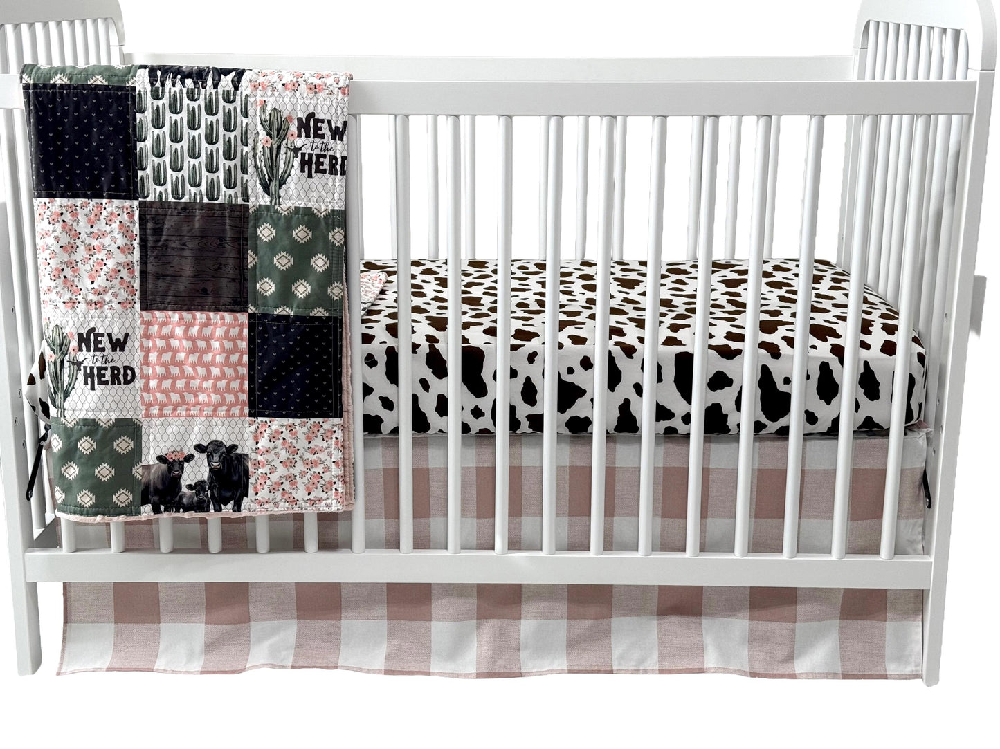 baby girl quilt, farm theme nursery, cow , barn, floral,  handmade baby blanket, baby shower gift, nursery decor, crib bedding