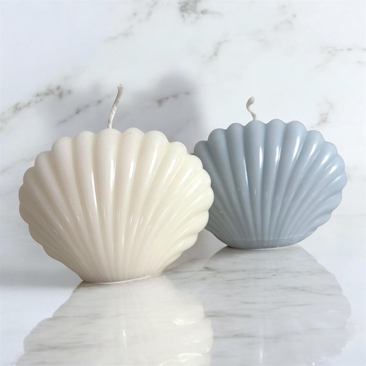 Seashell Soy Candles, Beach House Decor, Pastel Colors, Novelty Home Accent