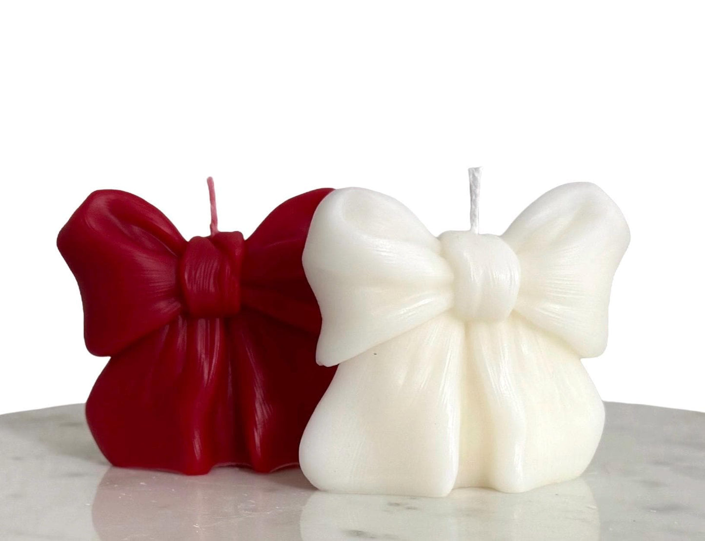 Handmade Bow Soy Candles, Holiday Decor, Party Favors