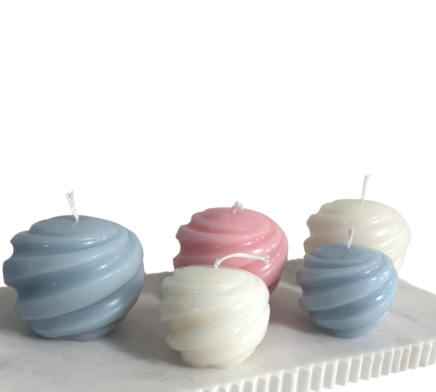 Handmade Swirl Soy Candle, Choose Color, Holiday Home Decor