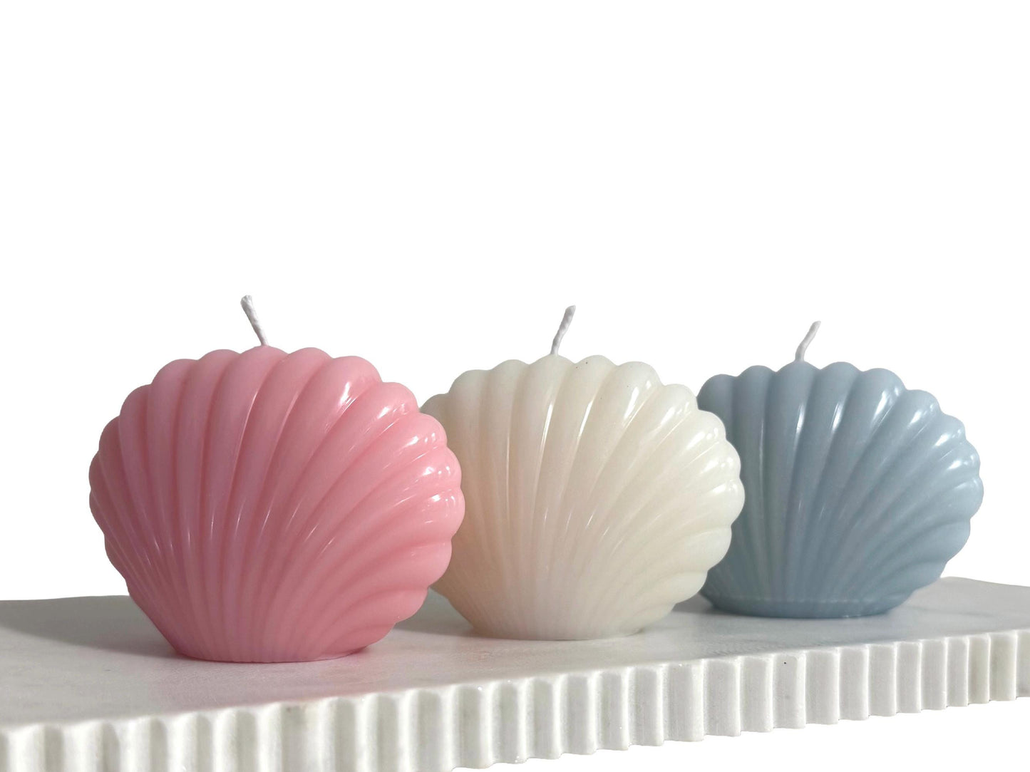 Seashell Soy Candles, Beach House Decor, Pastel Colors, Novelty Home Accent