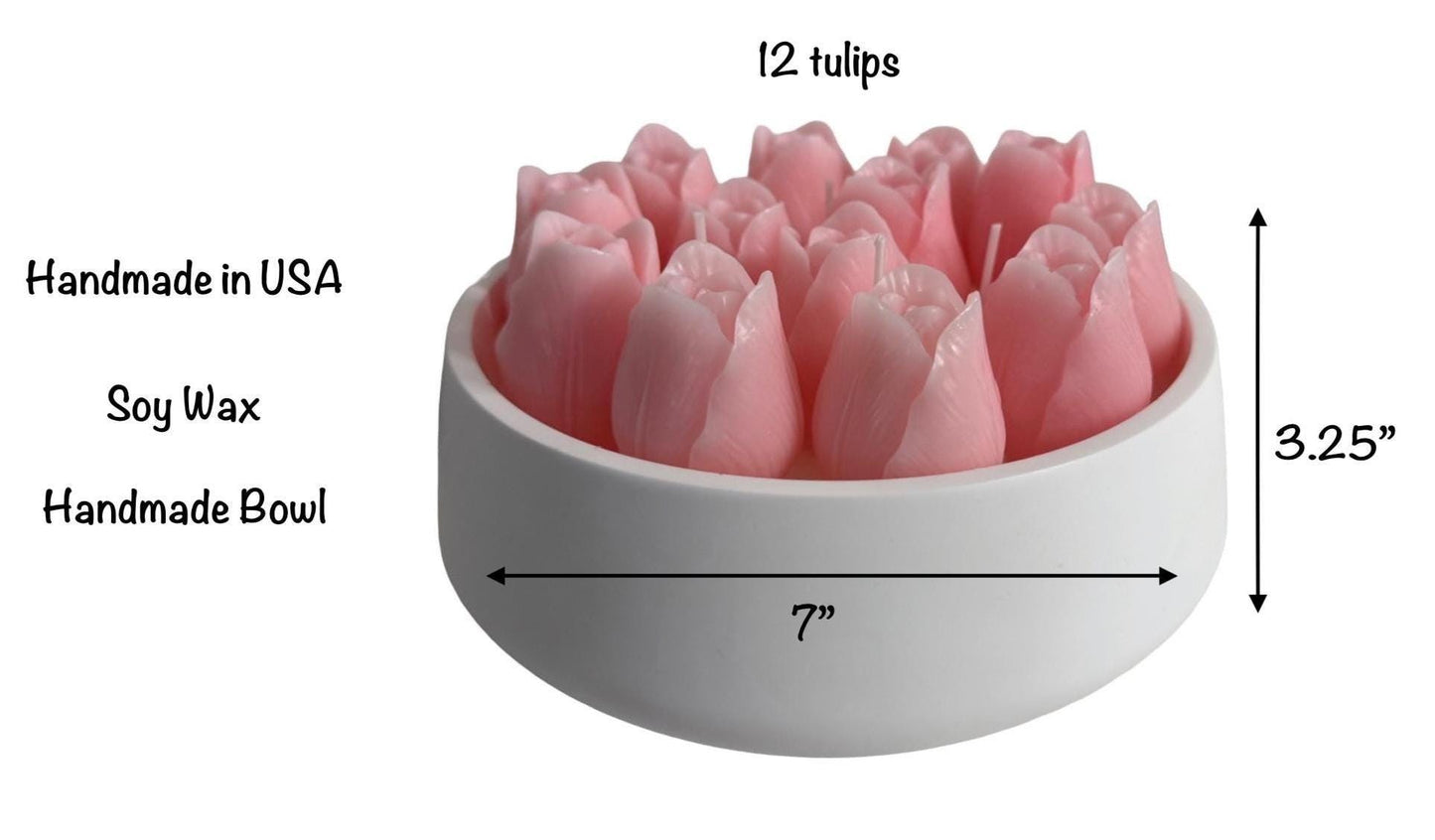 Tulips Handmade Soy Candles, Cozy Home Decor, Holiday Decorations, Housewarming Gift, Luxury Candle
