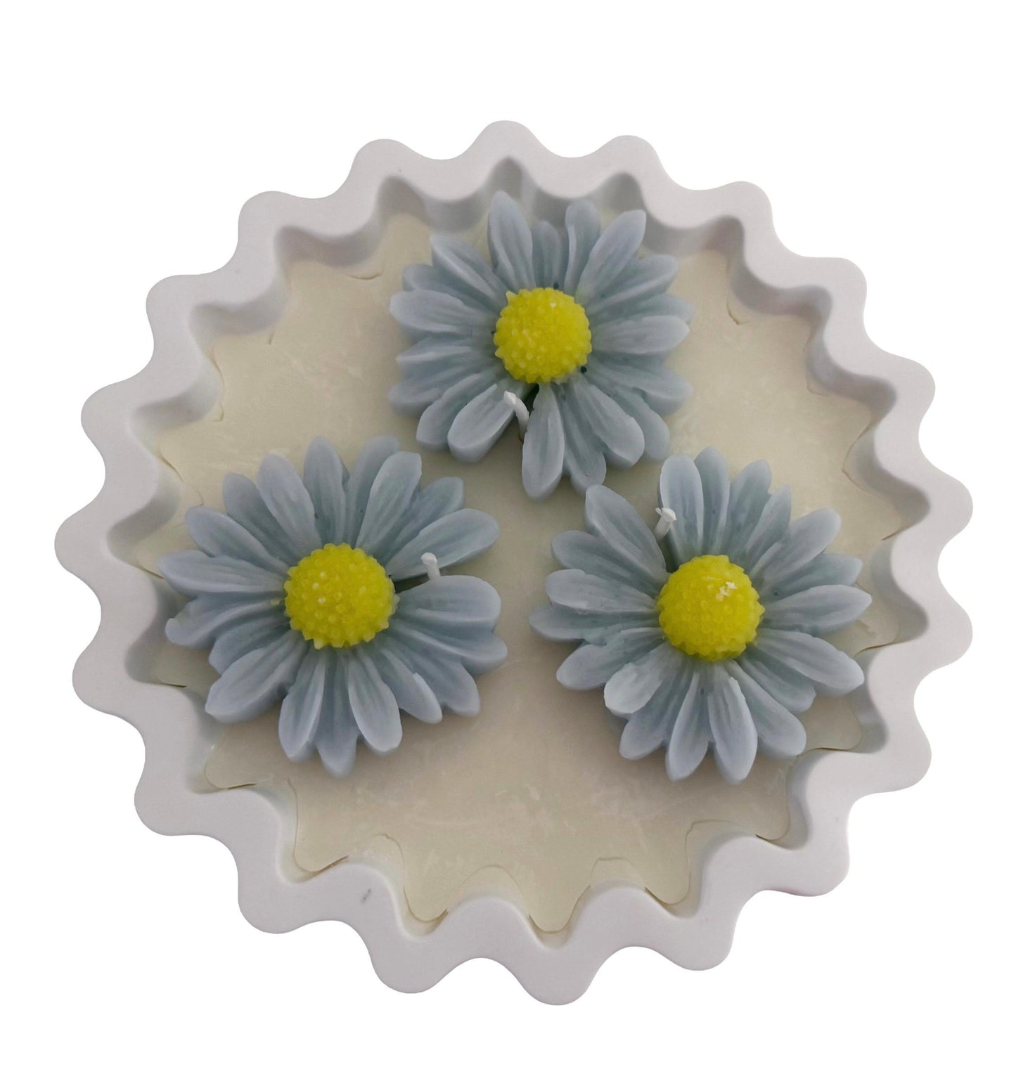 Handmade Patriotic Daisy Soy Candle, Red White Blue Home Decor