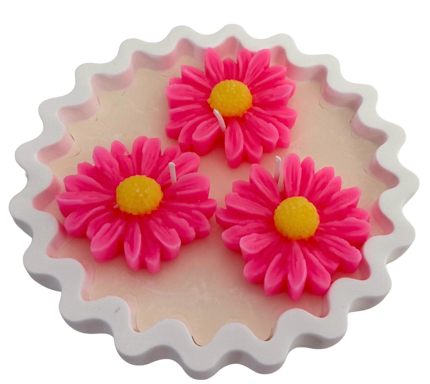 Handmade Patriotic Daisy Soy Candle, Red White Blue Home Decor