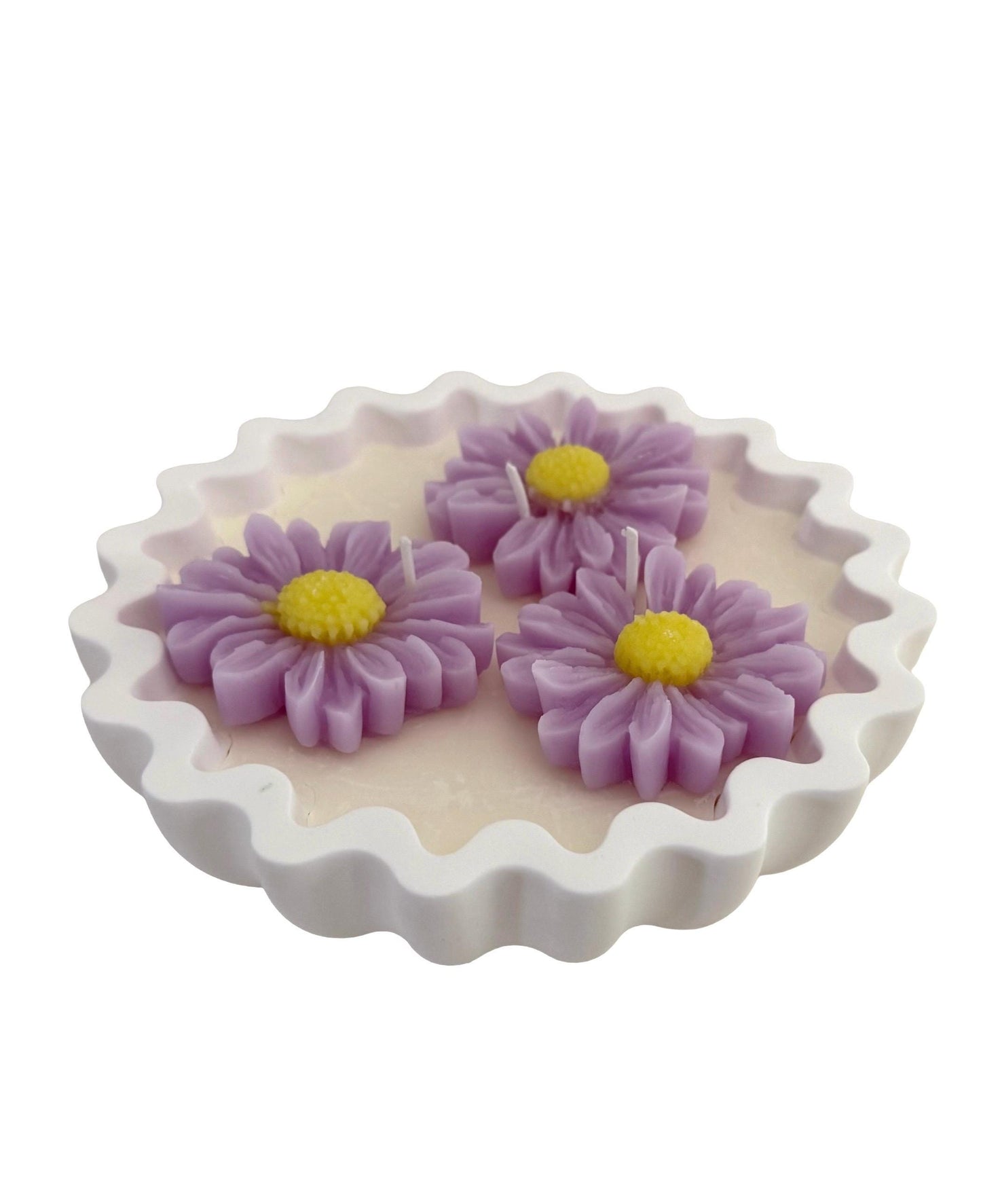 Handmade Patriotic Daisy Soy Candle, Red White Blue Home Decor