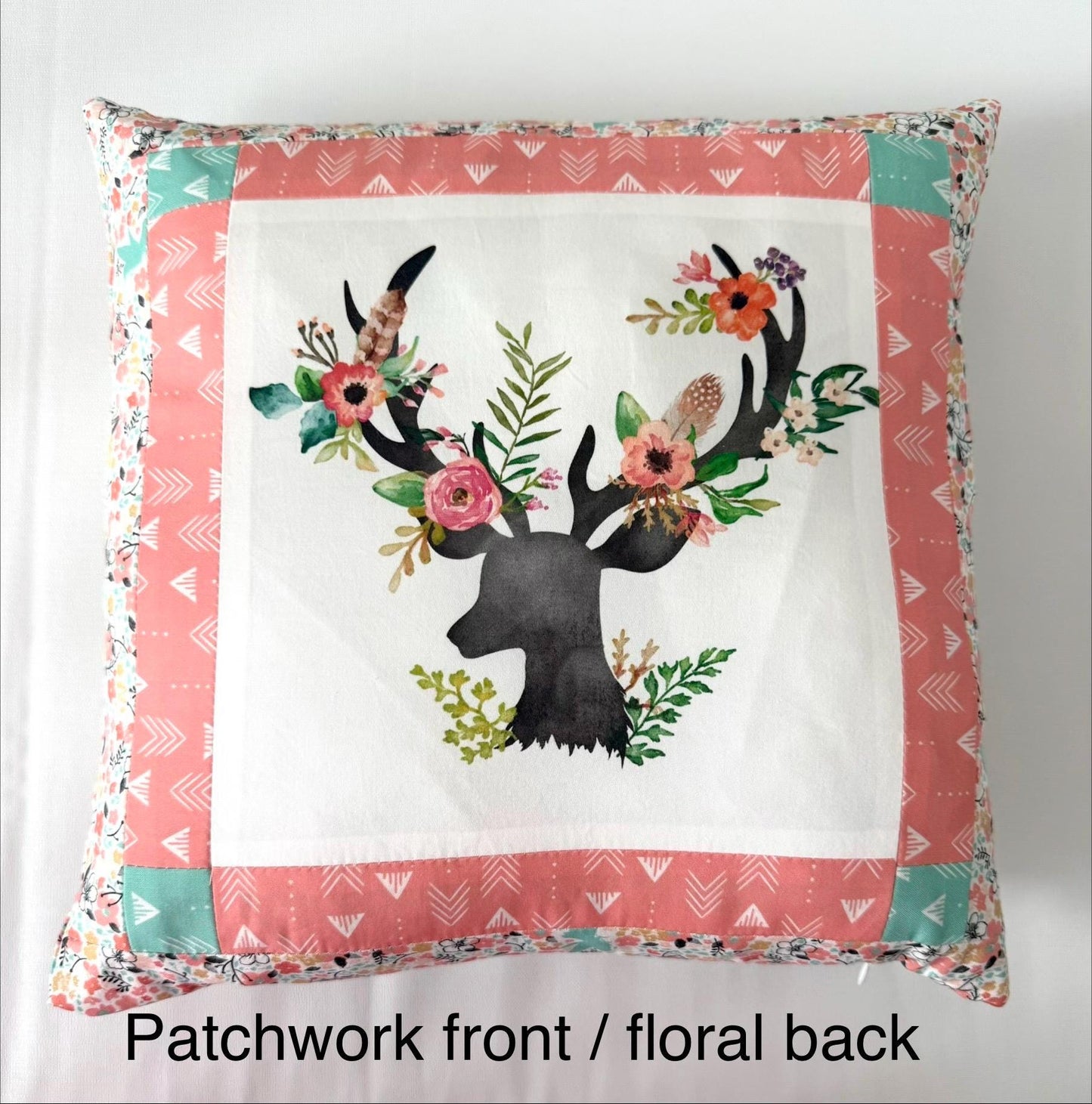 Woodlands Baby Quilt, Patchwork Pillow, Deer Theme Nursey