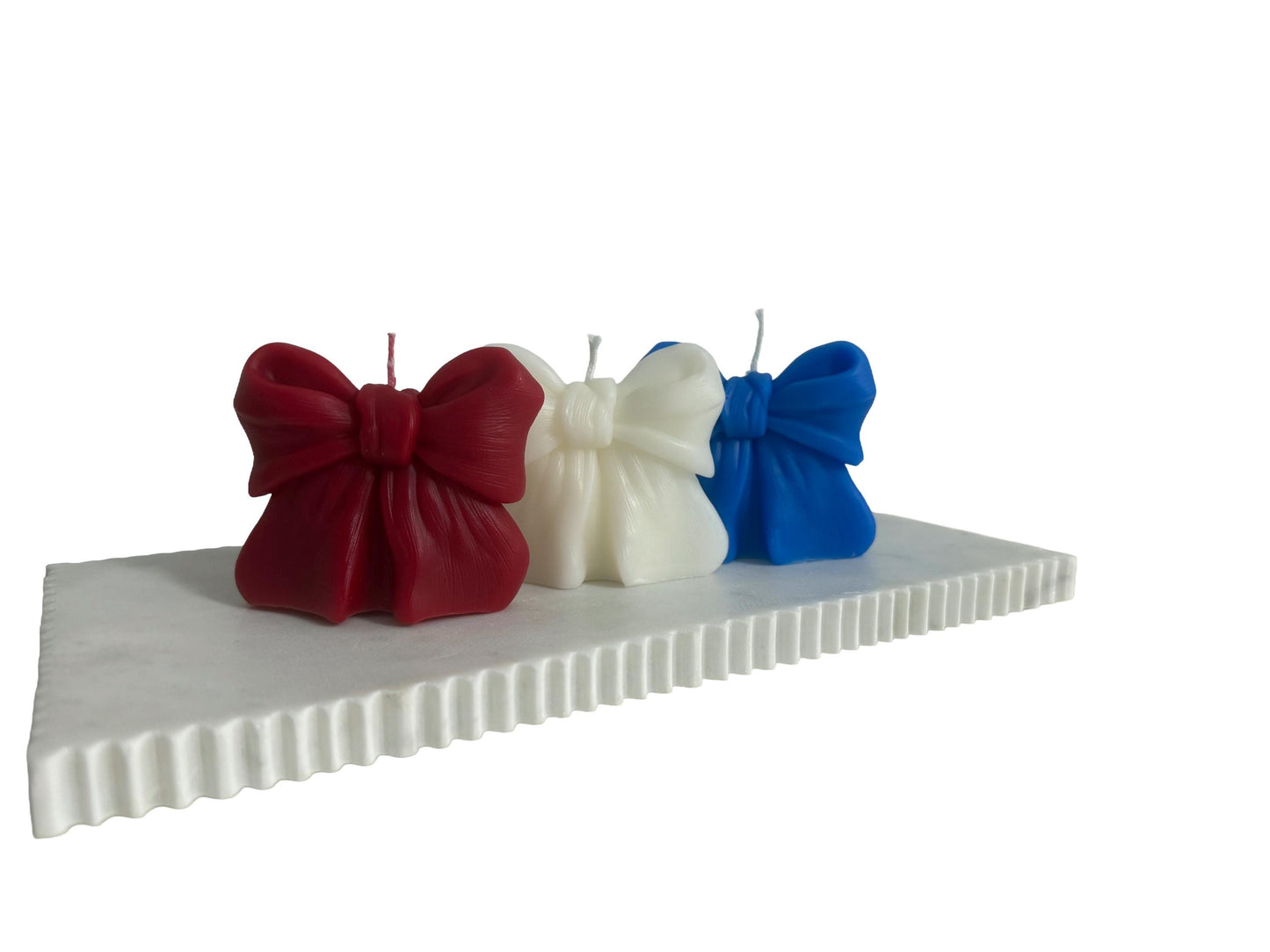 Handmade Soy Wax Bow Candles, Patriotic Home Decor, Party Favors