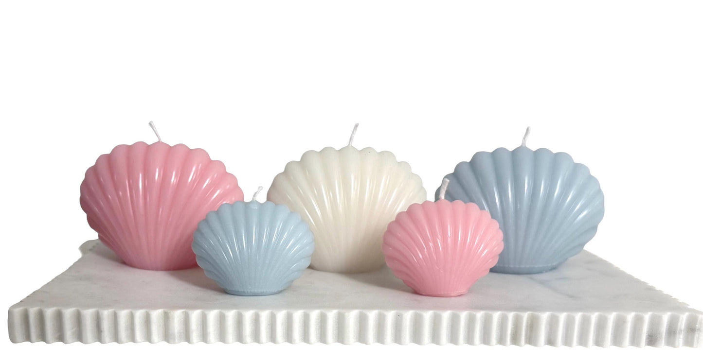 Seashell Soy Candles, Beach House Decor, Pastel Colors, Novelty Home Accent