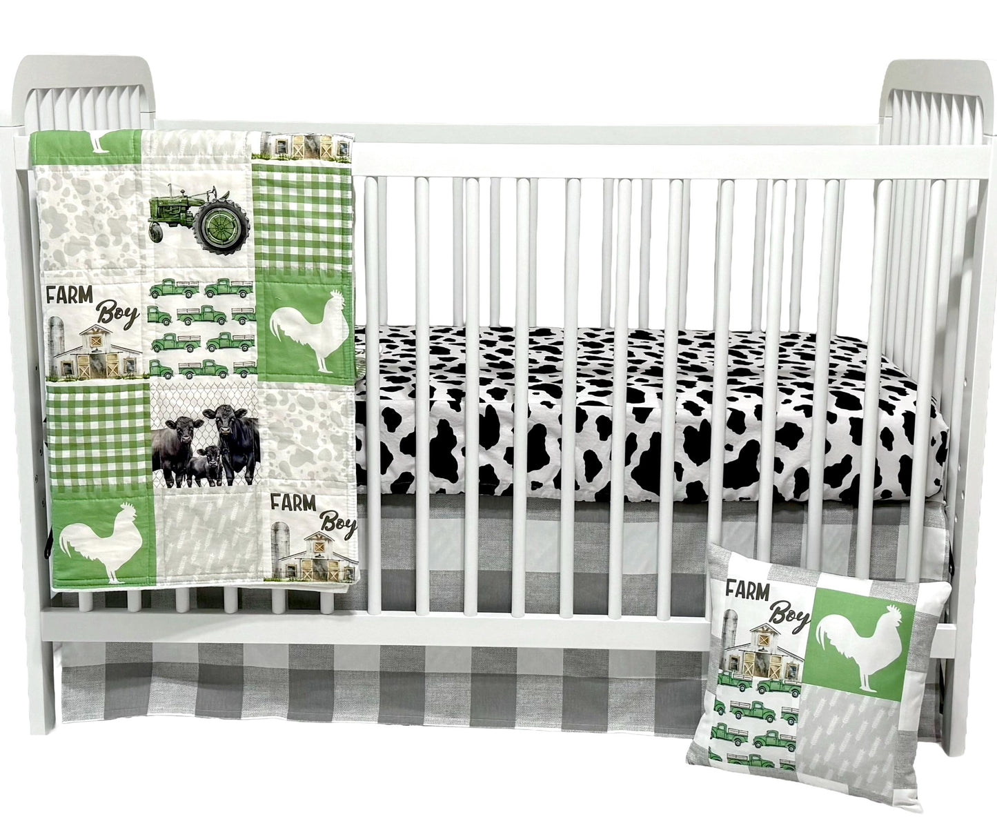 Farm Crib Bedding, Handmade quilt, Farm Theme Nursery Decor