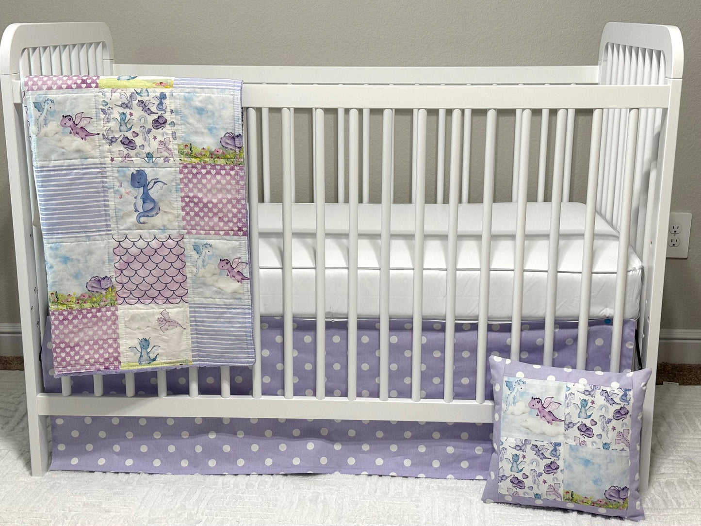 Dragons Crib Bedding, Purple Nursery Decor