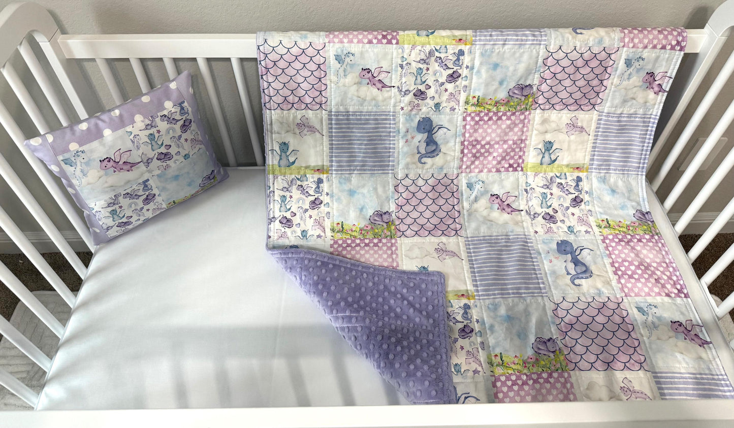 Dragons Crib Bedding, Purple Nursery Decor