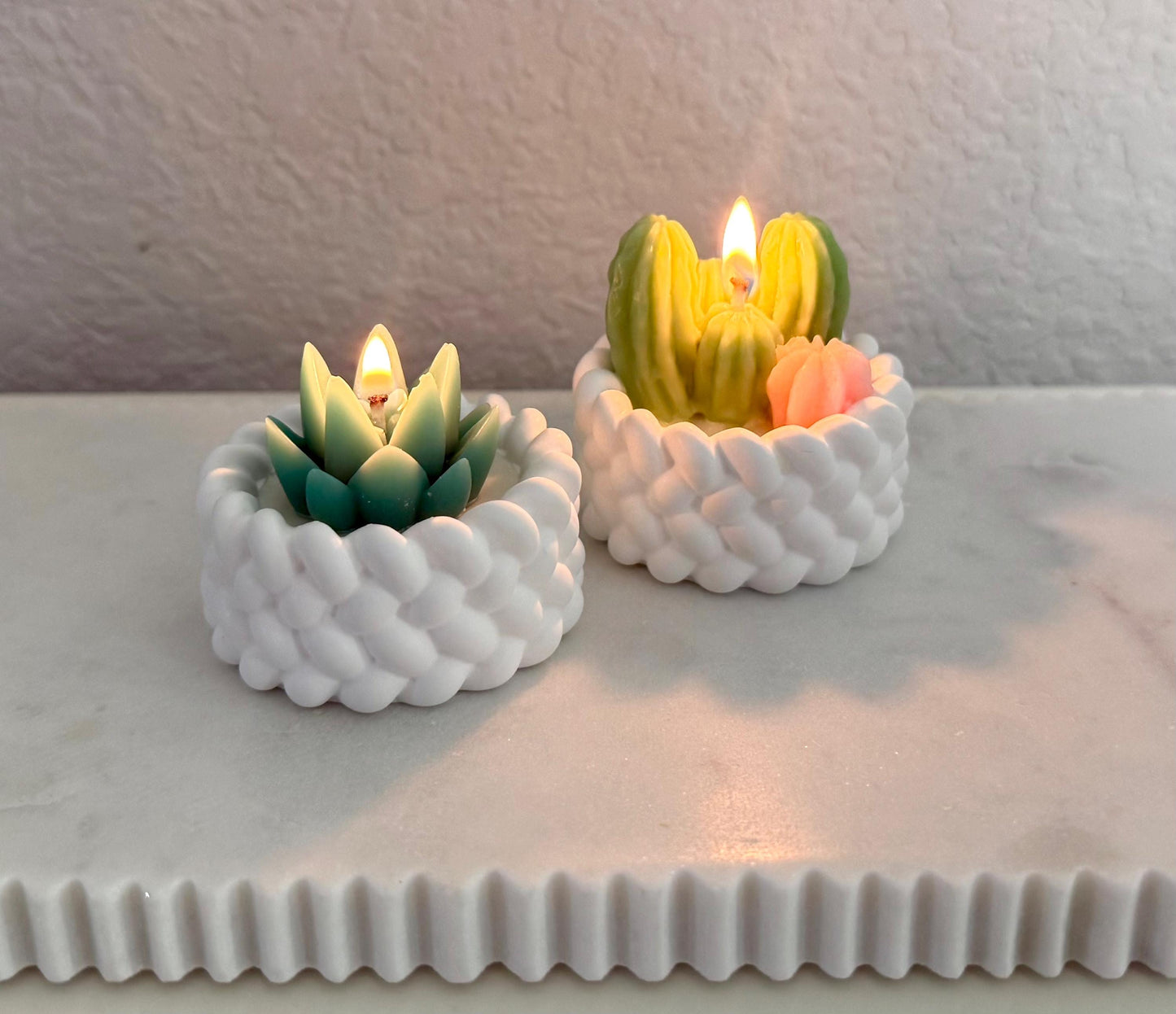 Succulents  Handmade Soy Tea Light Candles