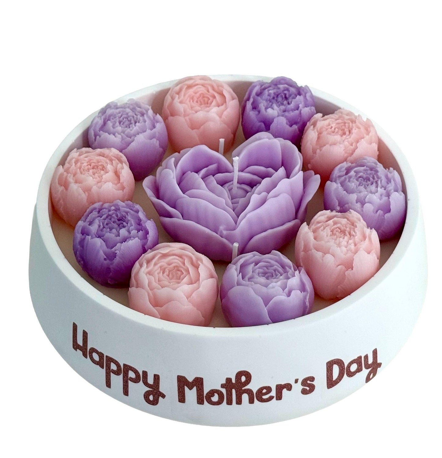 Mother’s Day Handmade Soy Candles, Cozy Home Decor, Floral Candle Bouquet