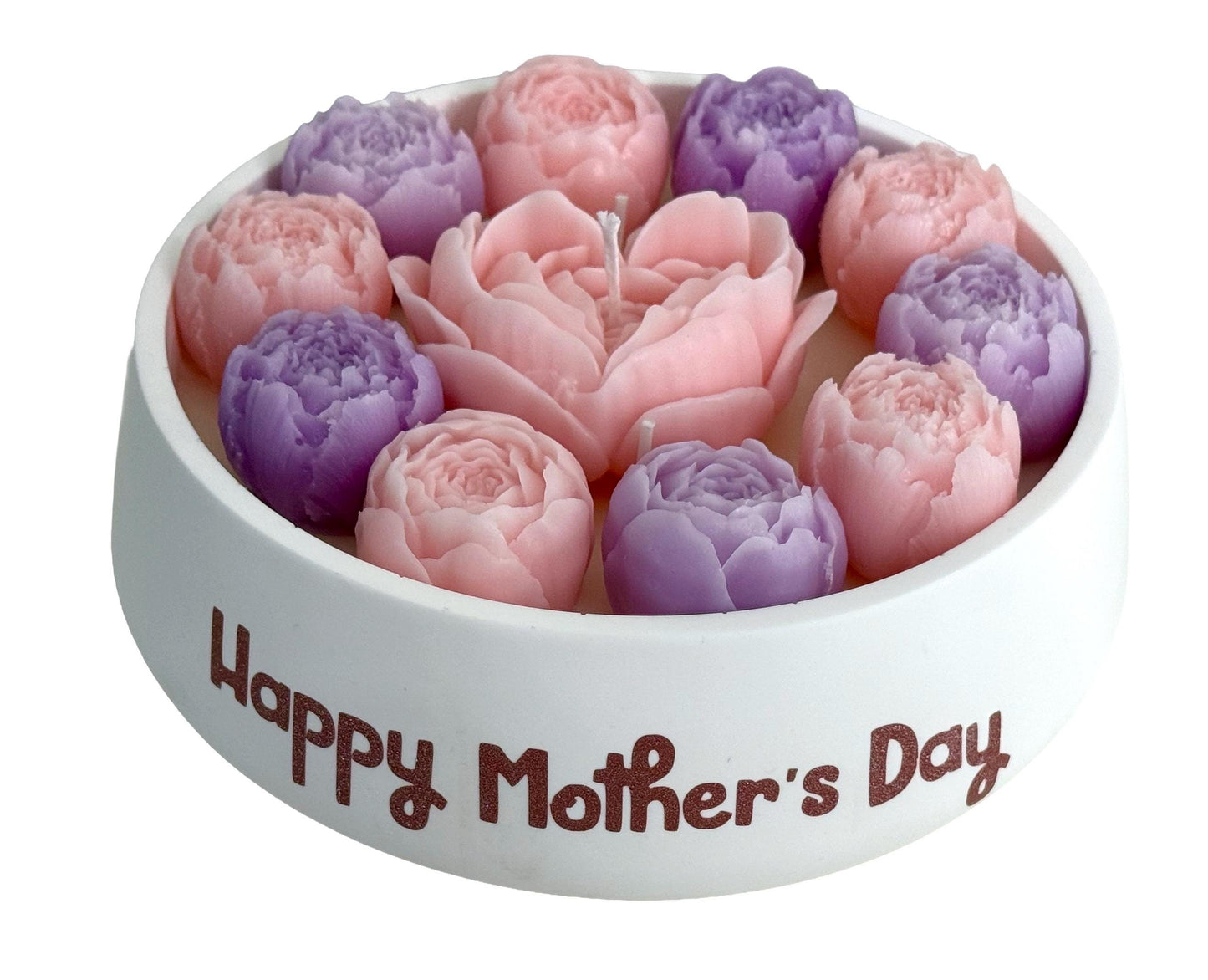 Mother’s Day Handmade Soy Candles, Cozy Home Decor, Floral Candle Bouquet