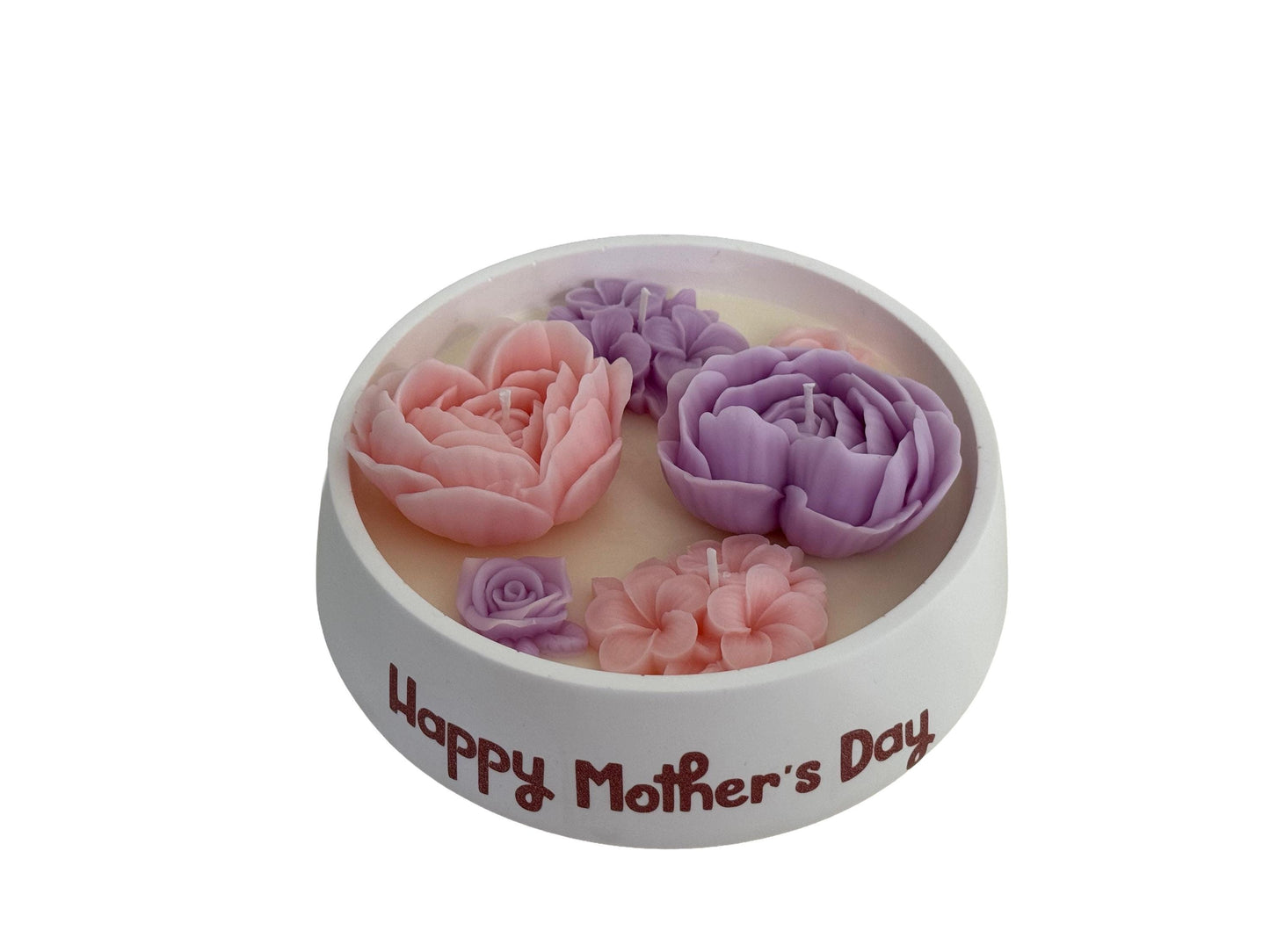 Mother’s Day Handmade Soy Candles, Cozy Home Decor, Floral Candle Bouquet