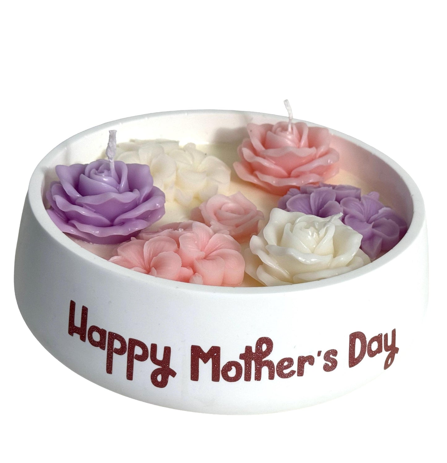 Mother’s Day Handmade Soy Candles, Cozy Home Decor, Floral Candle Bouquet
