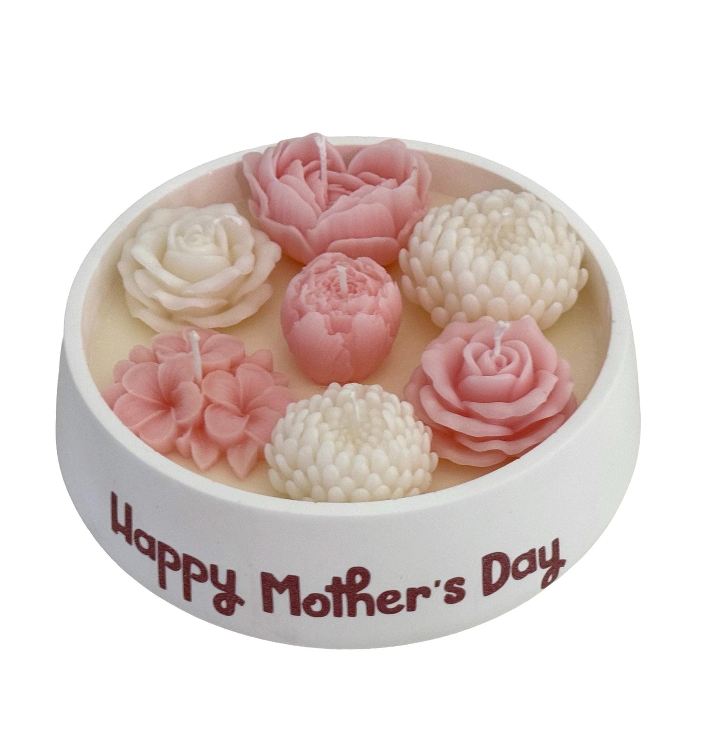 Mother’s Day Handmade Soy Candles, Cozy Home Decor, Floral Candle Bouquet