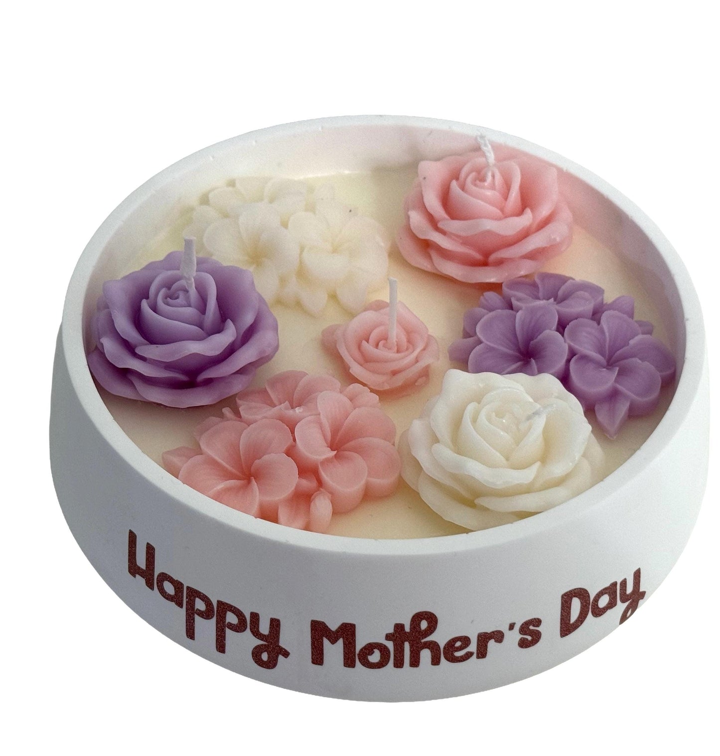 Mother’s Day Handmade Soy Candles, Cozy Home Decor, Floral Candle Bouquet