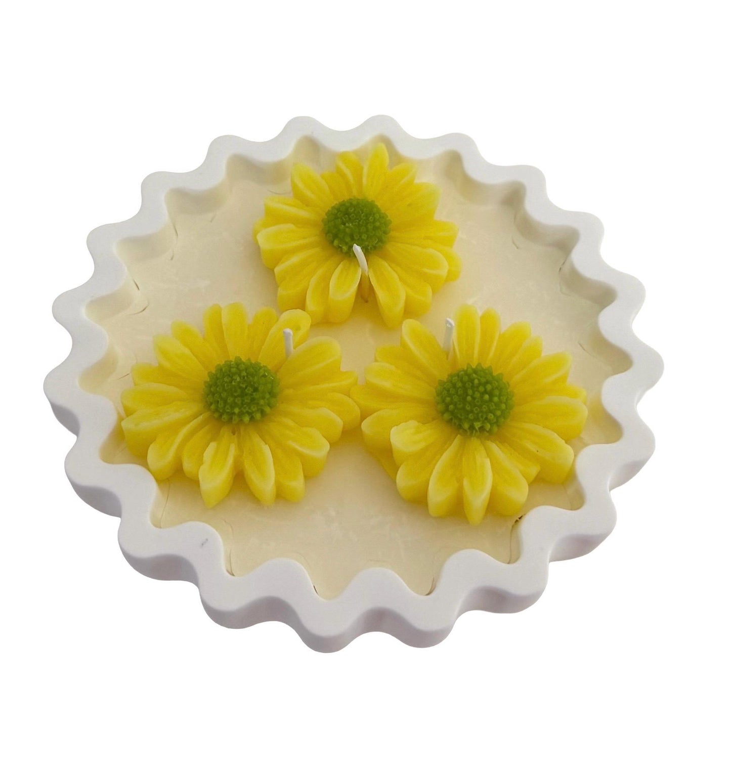Handmade Patriotic Daisy Soy Candle, Red White Blue Home Decor