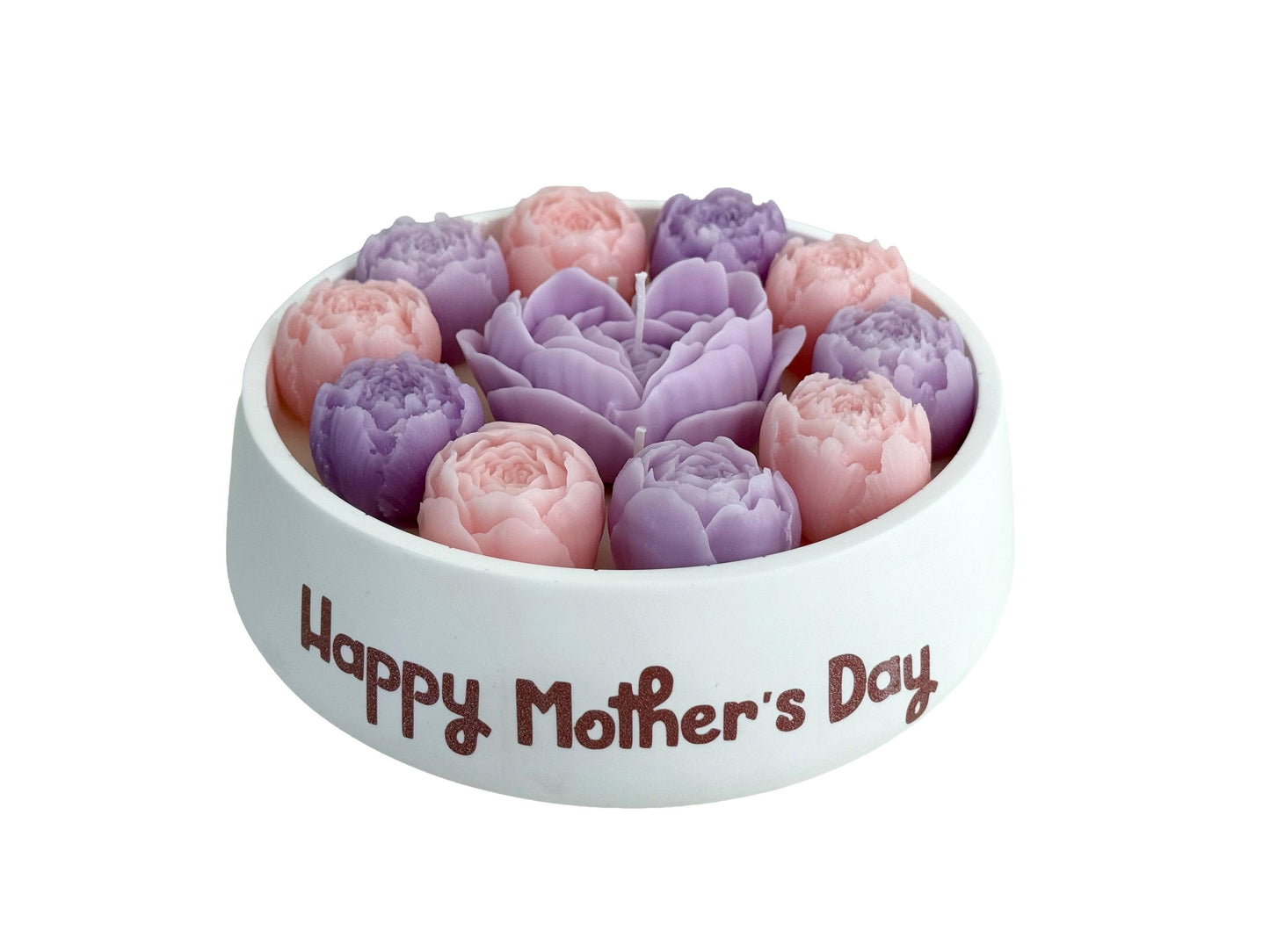 Mother’s Day Handmade Soy Candles, Cozy Home Decor, Floral Candle Bouquet