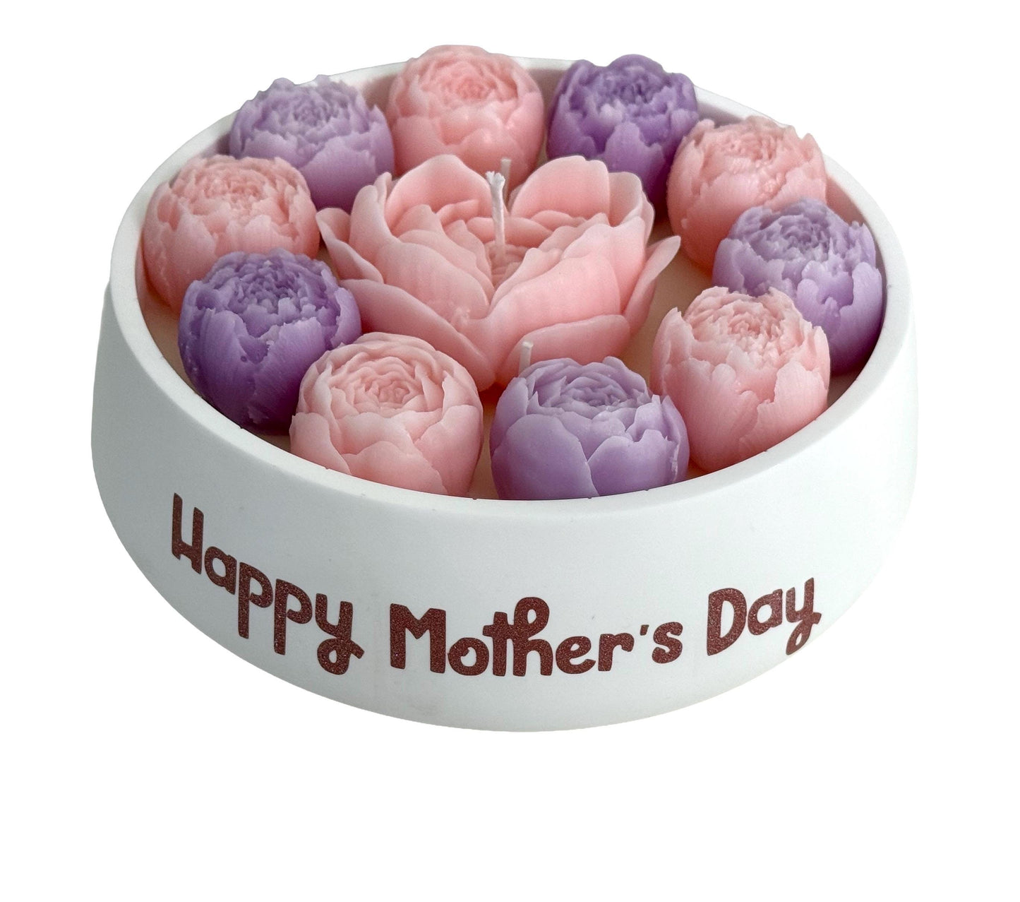 Mother’s Day Handmade Soy Candles, Cozy Home Decor, Floral Candle Bouquet