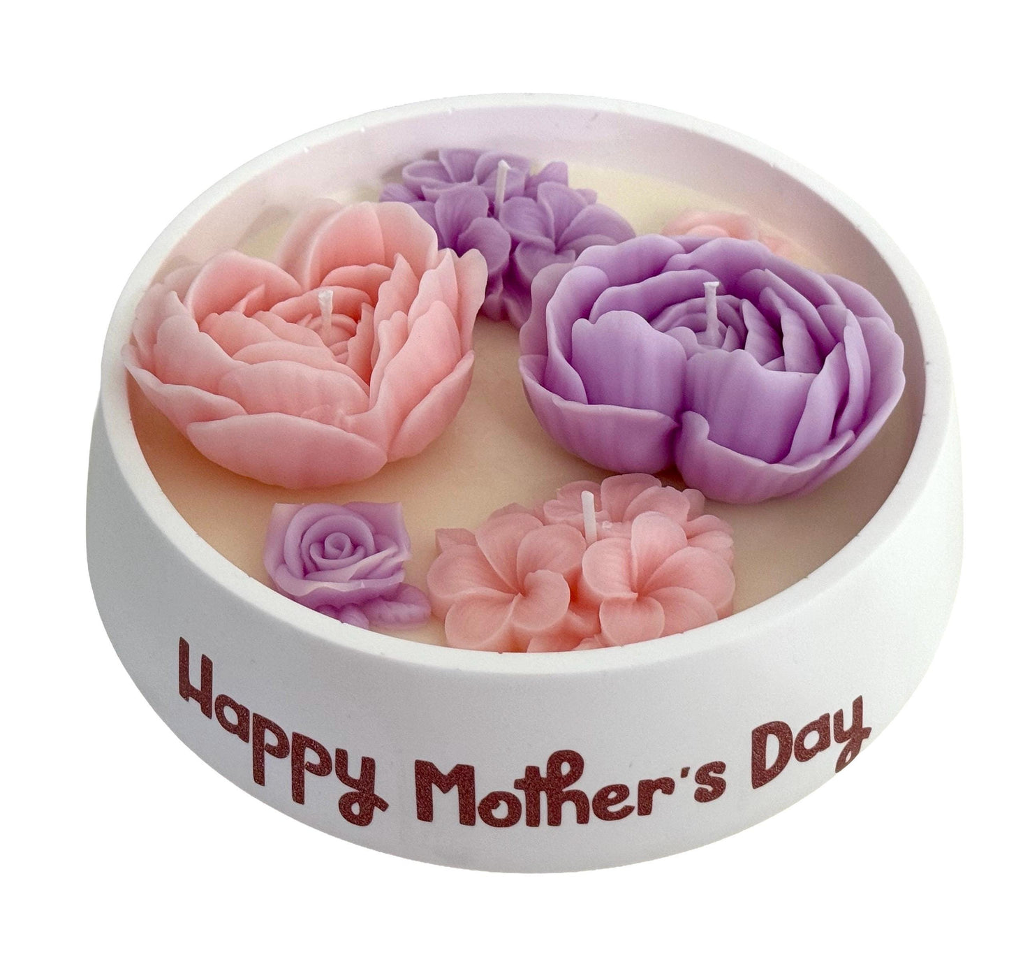 Mother’s Day Handmade Soy Candles, Cozy Home Decor, Floral Candle Bouquet
