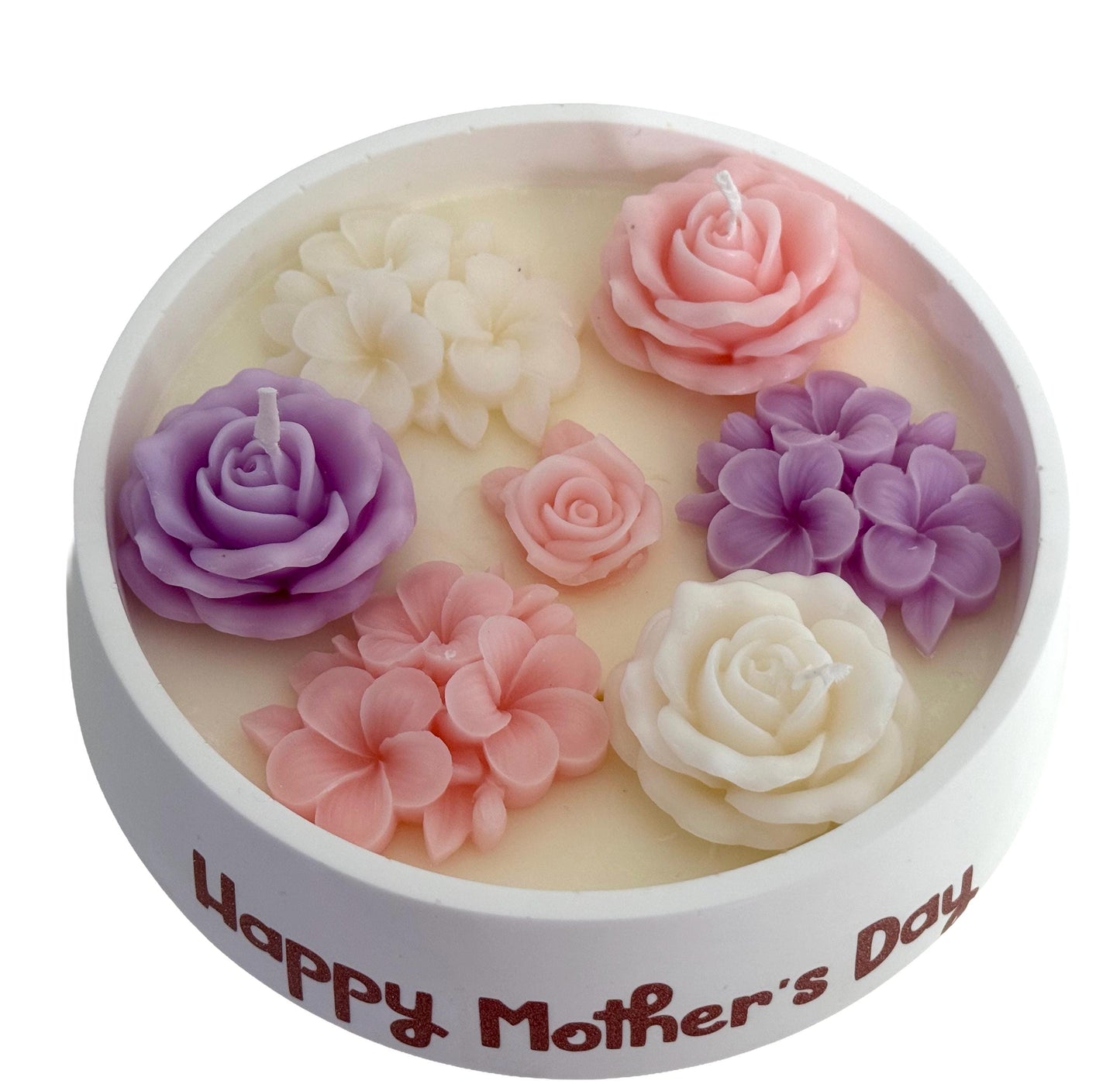 Mother’s Day Handmade Soy Candles, Cozy Home Decor, Floral Candle Bouquet