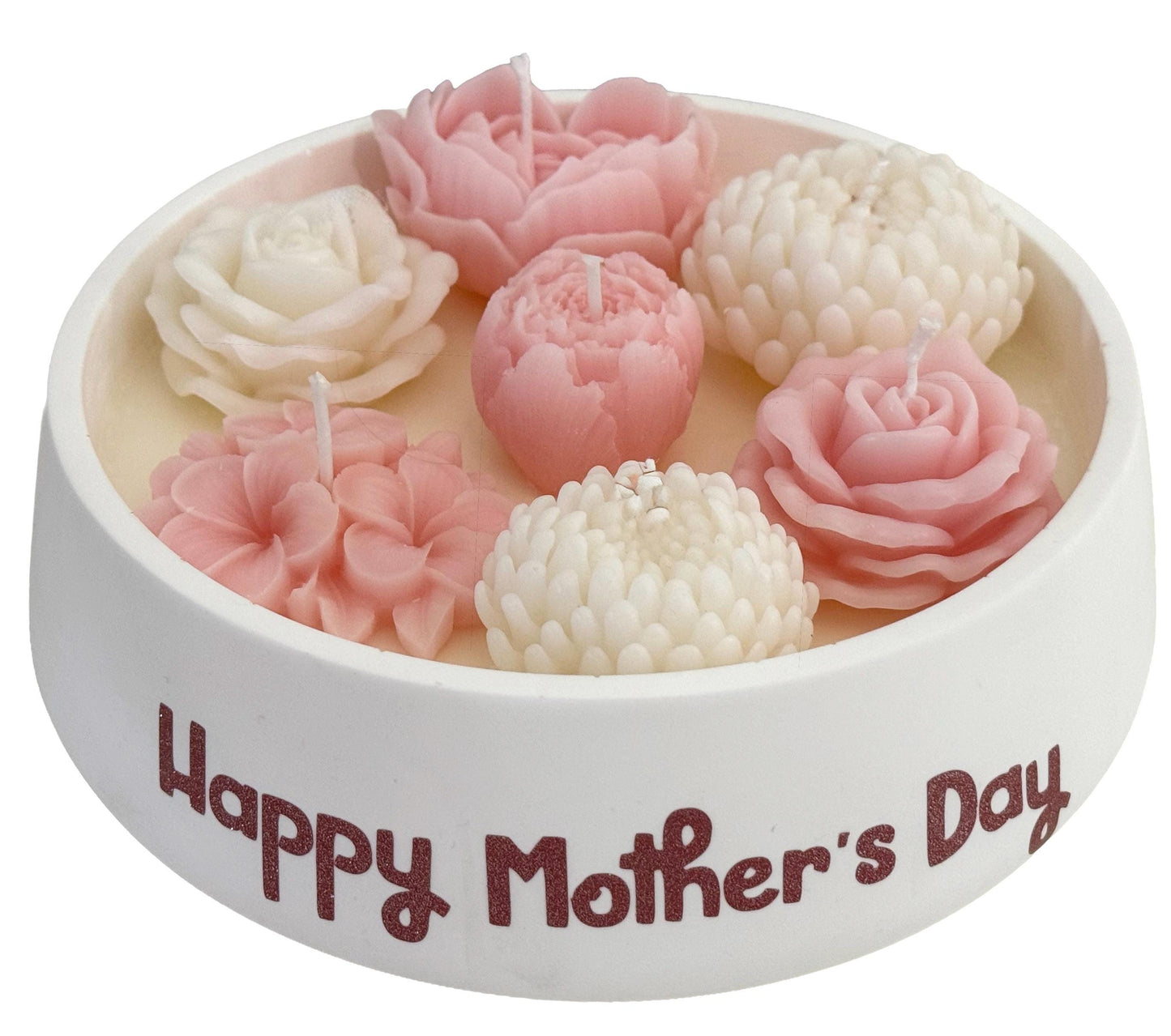 Mother’s Day Handmade Soy Candles, Cozy Home Decor, Floral Candle Bouquet