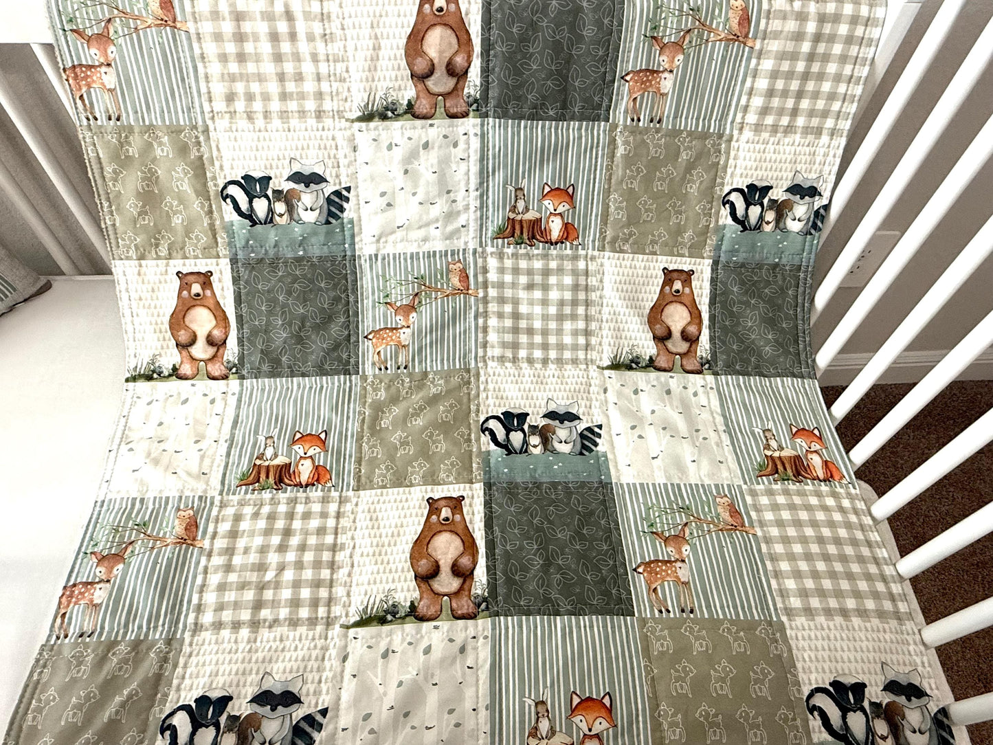 Woodland Baby Bedding , Woodlands Nursery Quilt