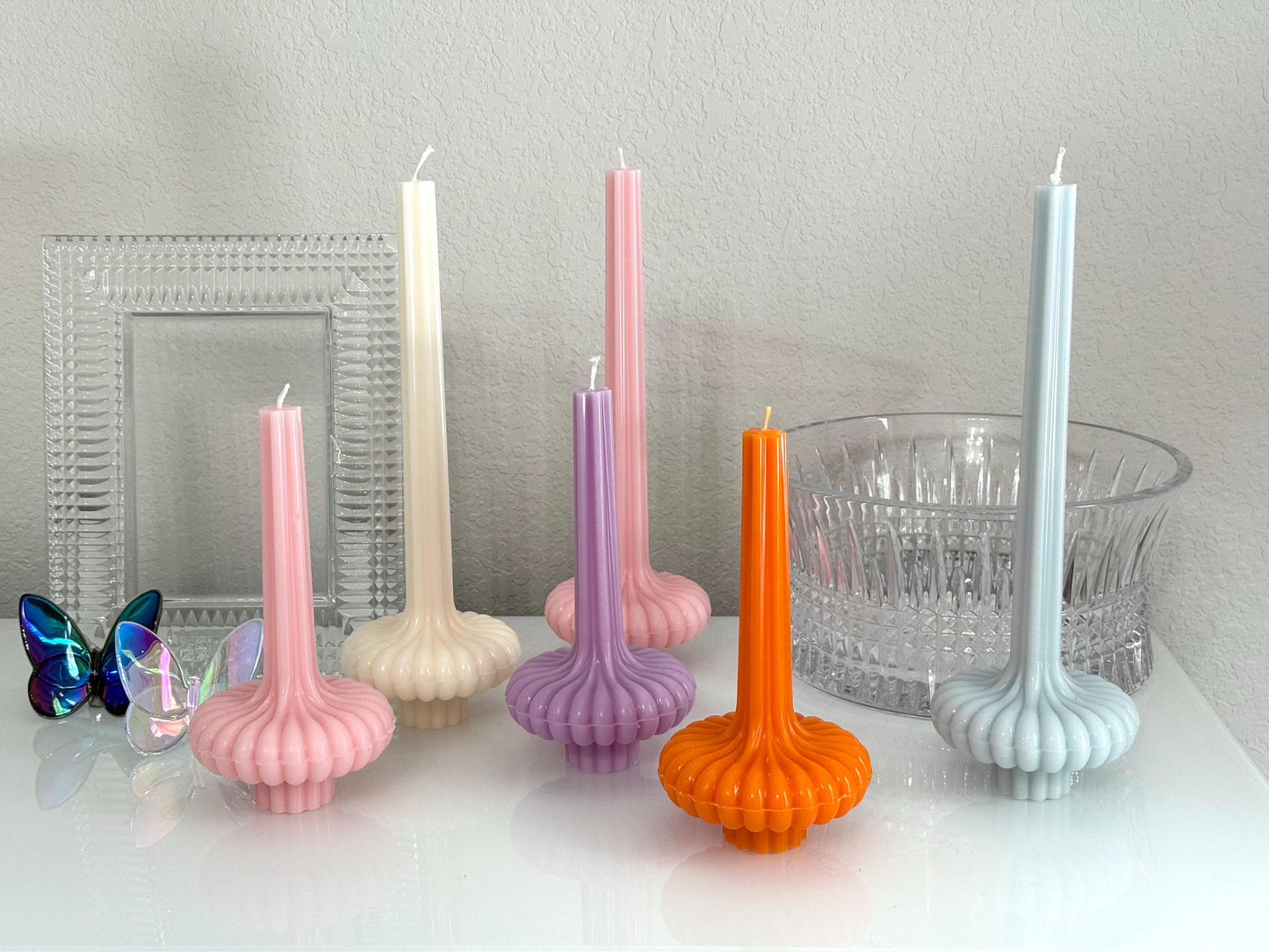 Handmade Sculptural Soy Candle, Modern Minimalist Home Decor Pillar Candle